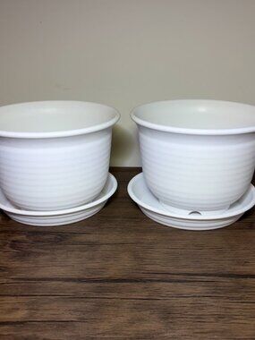 Rigid Resin Plastic Durable 6 inch Plant Pots Indoor Potted Garden